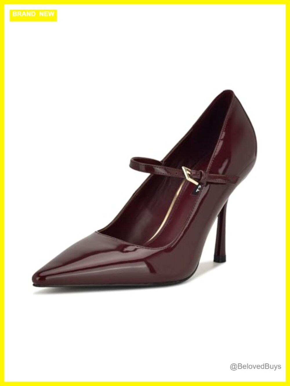 Faux Patent Leather Pointed Toe Stiletto Pump